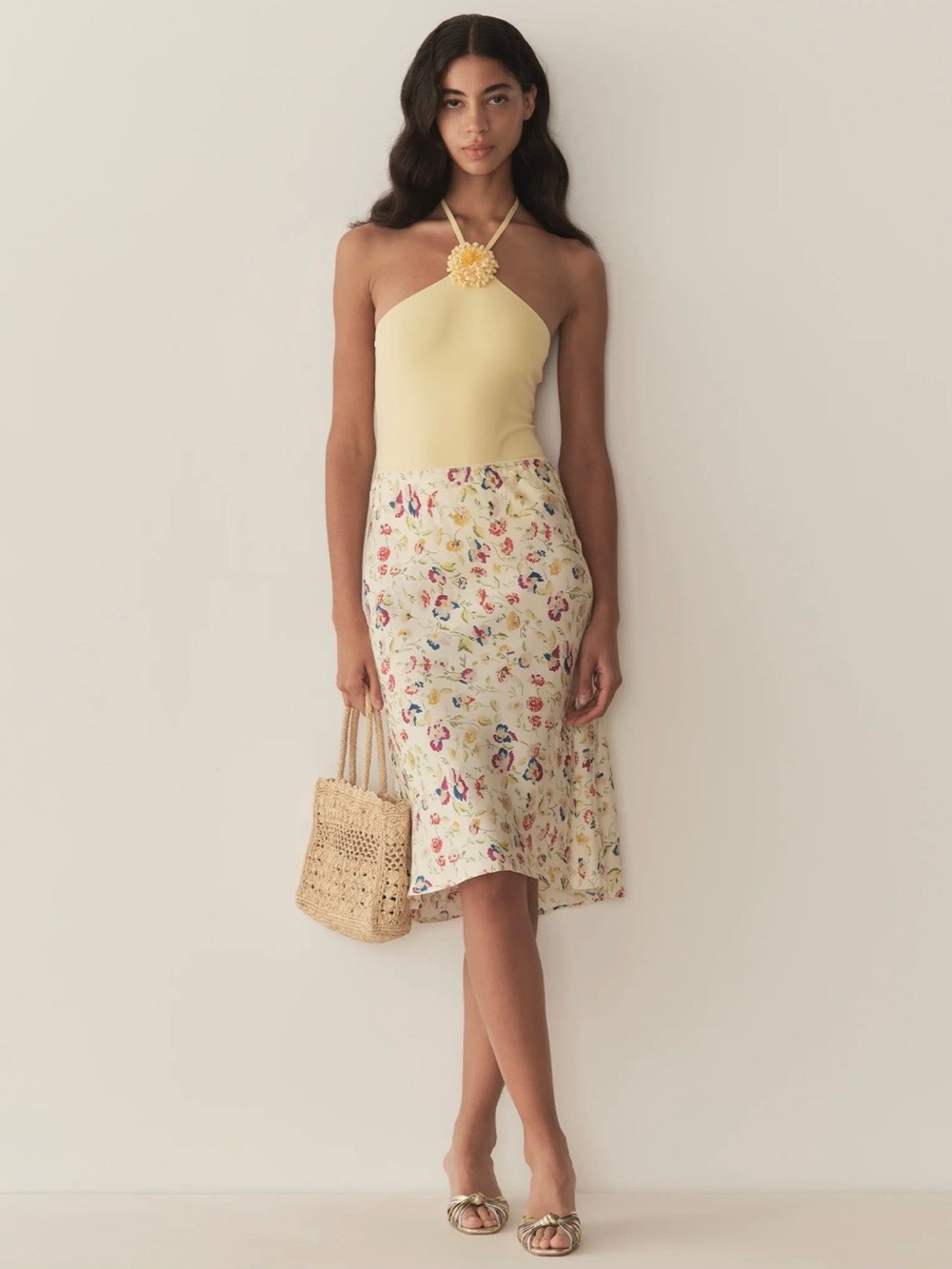 NWT Dôen Elowette Silk Skirt in Windswept Blooms Size XS